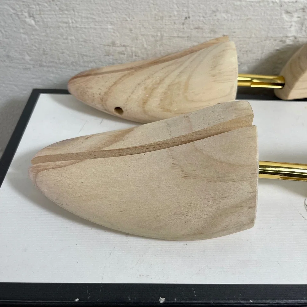 Cheaney Wood Shoe Trees Natural Split Toe Gold Tone Hardware Size L UK 10‎ – 11